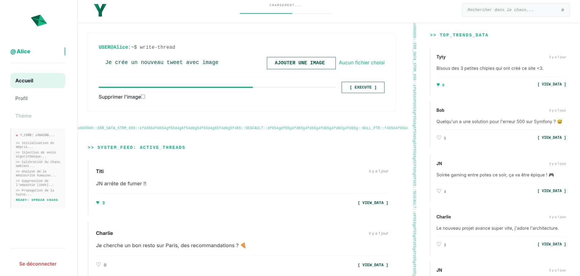 Y Homepage inapp Screenshot