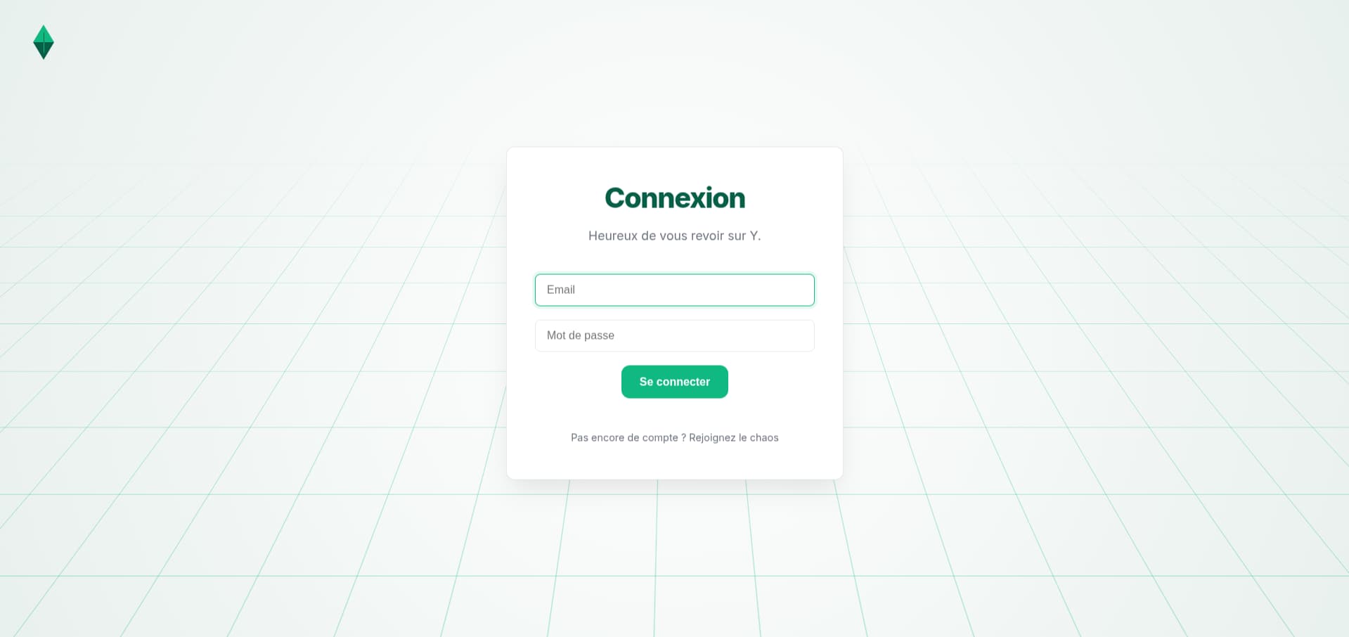 Y login page Screenshot